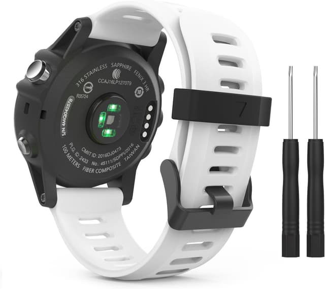 Detalle de MoKo silicone watch strap replacement compatible with Garmin Fenix 3/3 HR and Fenix 5X series