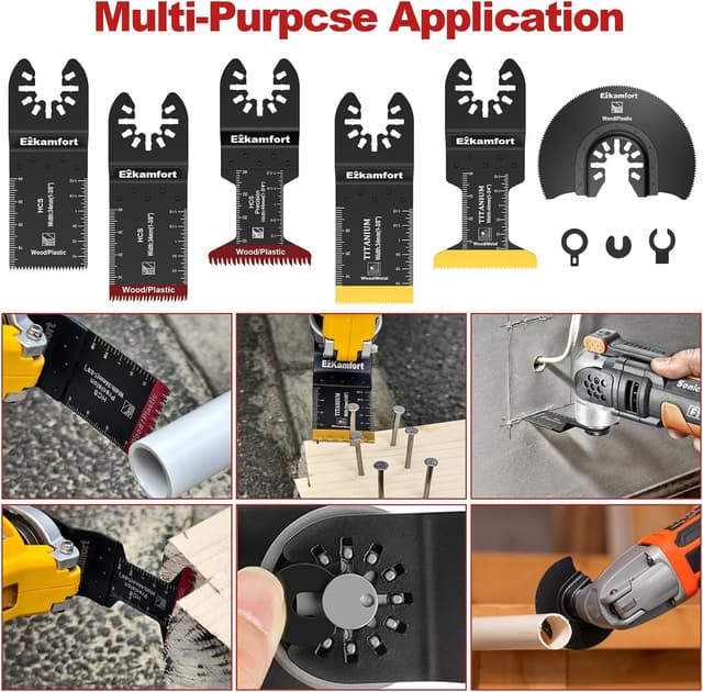 Thumbnail 6 de EzKamfort 29-teilige Multitool-Sägeblatt-Sets (oszillierend) – Zubehör für Holz, Kunststoff und Metall