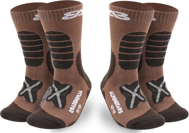Detalle de Alpen Bears Calze trekking in lana merino premium (2 paia) per donna, uomo e bambino