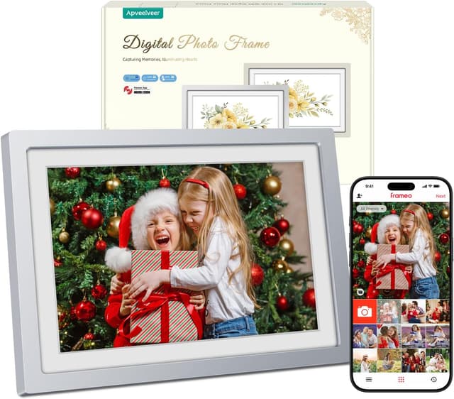 Detalle de Apveelveer Digitaler Bilderrahmen 10,1 Zoll WLAN