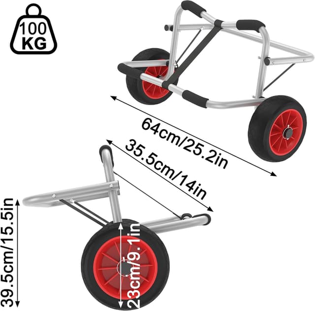 Detalle 2 de UISEBRT Kajakwagen Tragkraft bis 100 kg
