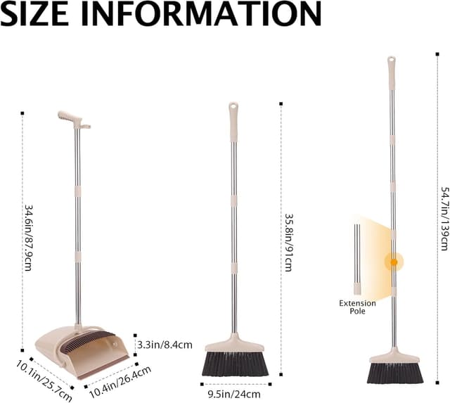 Detalle 2 de XXFLOWER Long Handle Dustpan and Brush Set