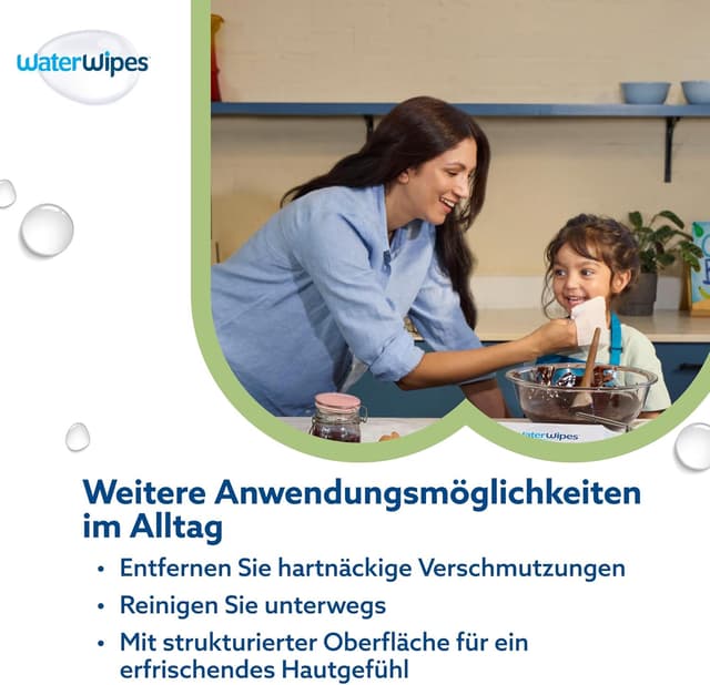 Detalle 2 de WaterWipes Sensitive+ Baby- und Kleinkind-Feuchttücher 3-in-1, parfümfrei – 12er Pack (720 Stück)