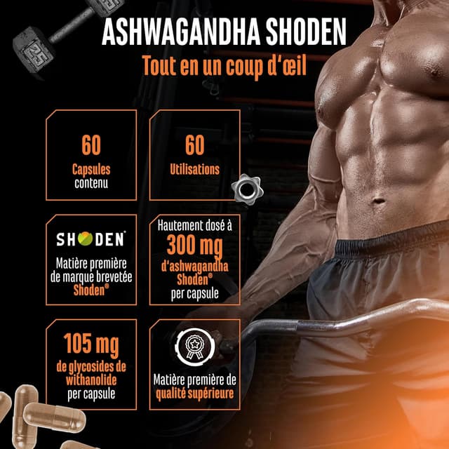 Detalle de Ashwagandha Shoden® 35% de glycosides de withanolides – Extrait breveté en gélules (60 gélules)