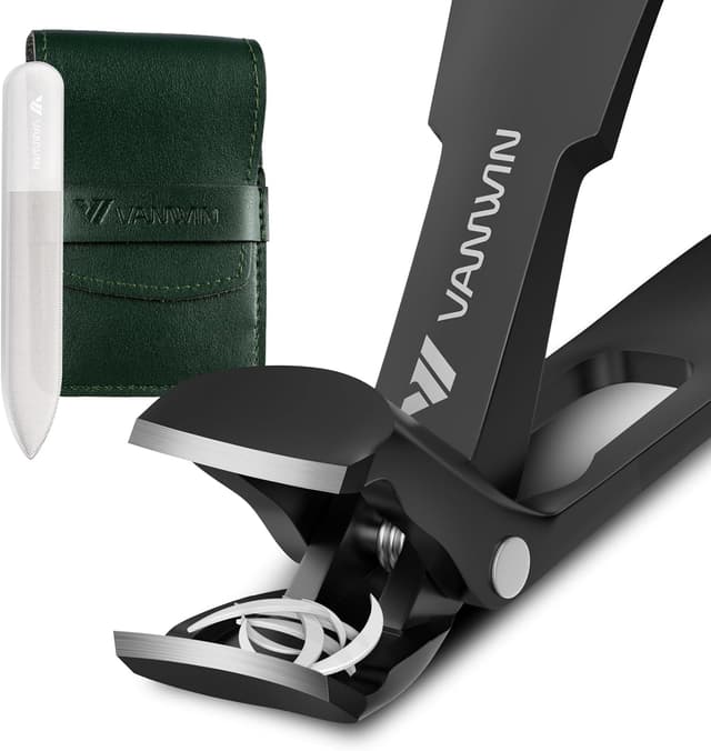 Detalle de VANWIN Toenail Clippers for Seniors: 15mm Wide Jaw, Angled Head & Catcher for Thick Toenails