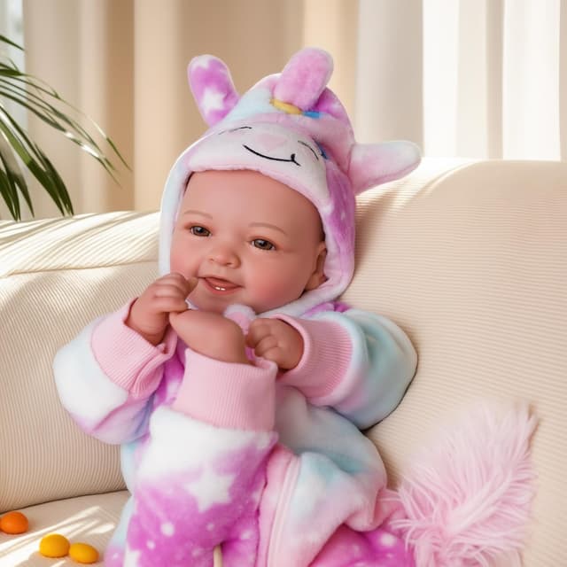 Detalle de BABESIDE Baby Doll Mia (17-inch) lifelike newborn-style cloth body reborn doll for girls aged 3+