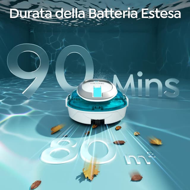 Detalle de TALOSBO (2026 Upgrade) S2 Robot Piscina Senza Fili con doppia filtrazione, parcheggio automatico fino a 80 m²