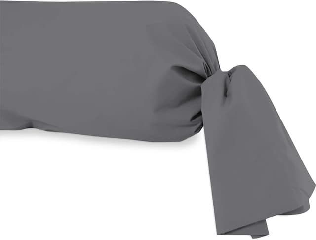 Detalle de Soleil d’ocre taie de traversin en coton 57 fils blanc 45x185 cm