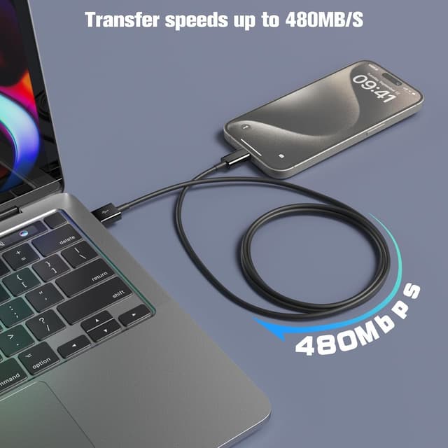 Thumbnail 6 de LOUPRESS iPhone 17/16/15 Charger Cable (USB-A to USB-C), 2m + 2m USB C charging leads