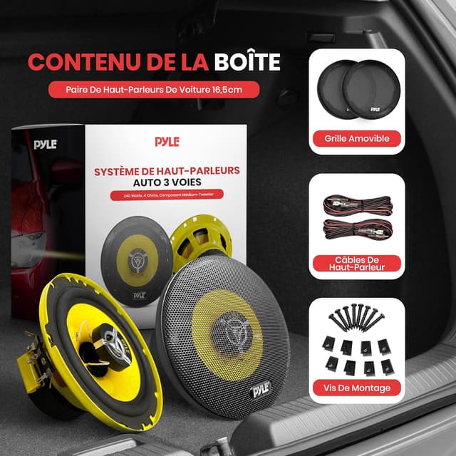 Thumbnail 5 de Pyle 16,5 cm Haut-parleurs voiture 🔊