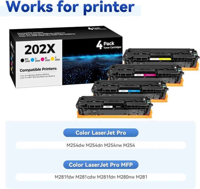 Detalle 2 de Compatible HP 202X Toner 4-Pack for LaserJet Pro 🖨