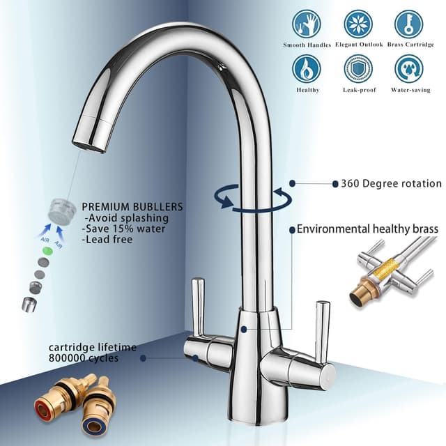 Detalle de Kitchen tap mixer 360 swivel 1 hole