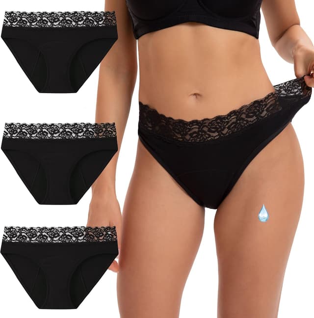 Thumbnail 2 de INNERSY Periodenunterwäsche Spitzen Slip 3er Pack