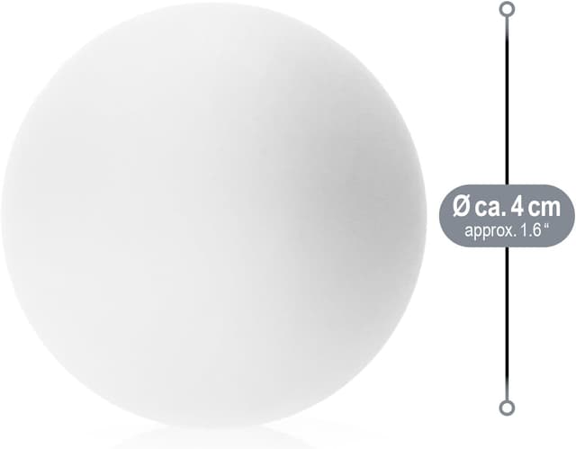 Detalle de com-four® Palline da ping pong da 40 mm (ABS) in bianco opaco, confezioni da 48/72/144 pz