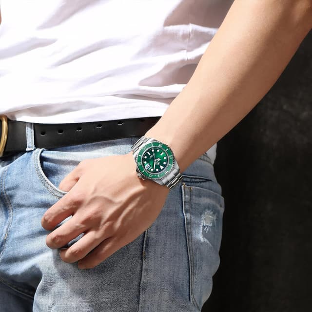 Detalle de ADDIESDIVE mechanische Taucheruhr 200 m AD2503 mit Saphirglas (8215-Mechanik)