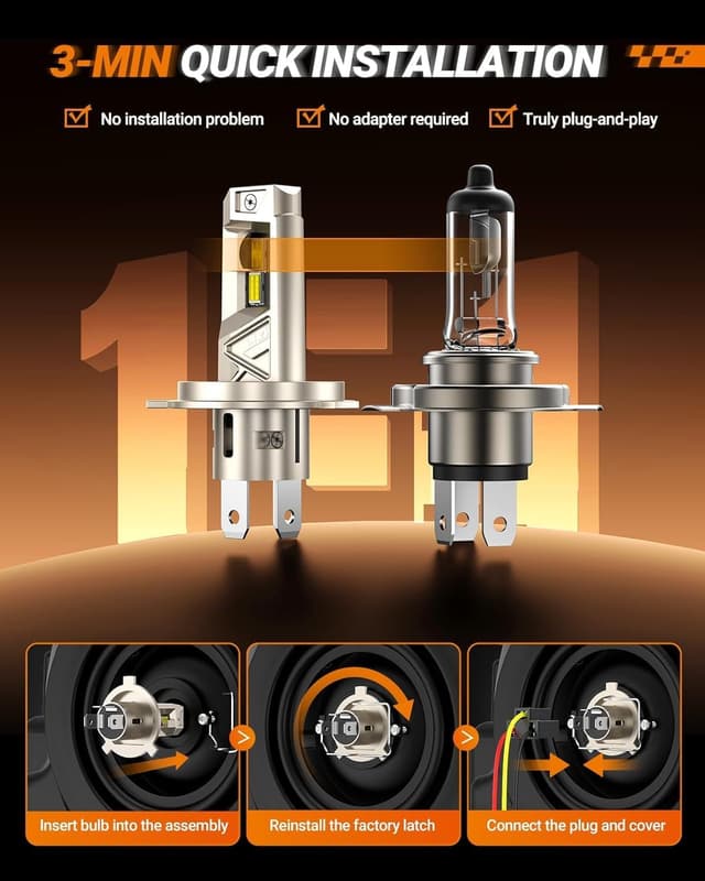 Detalle de SEALIGHT H4 Fog Bulbs 6500K, 2 Pack