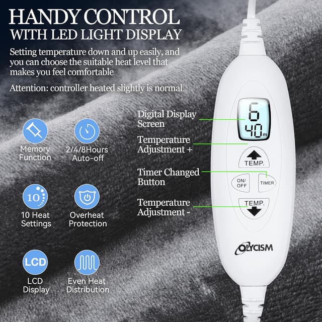 Thumbnail 1 de Olycism Termoforo elettrico 60x100 cm per schiena e collo ♨