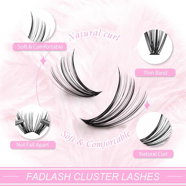 Detalle 2 de FADLASH 280 pcs de cils en bouquet volume russe 30D (0,07 mm, C Curl) en longueurs 8 à 16 mm – kit DIY