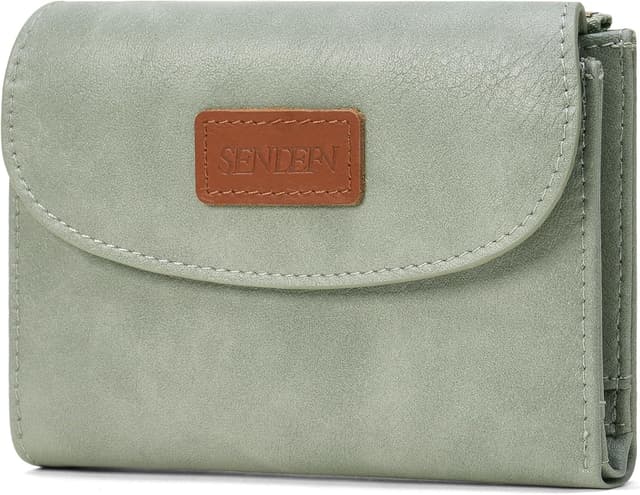 Detalle de SENDEFN Damen-Geldbörse im Kurzformat mit RFID-Blockierung, 10 Kartenfächern und Münzfach