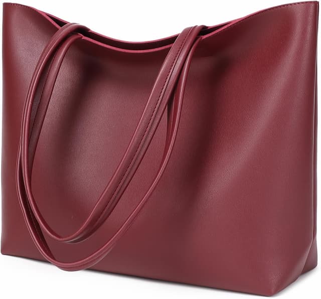 Detalle de MEEGIRL ladies tote bag in faux PU leather with zip and inner pocket, 42 x 12 x 30cm