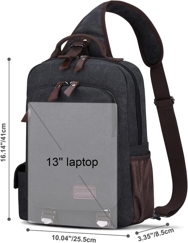 Detalle 2 de S-ZONE D04v863 borsa a tracolla unisex taglia unica in tela con finiture in PU