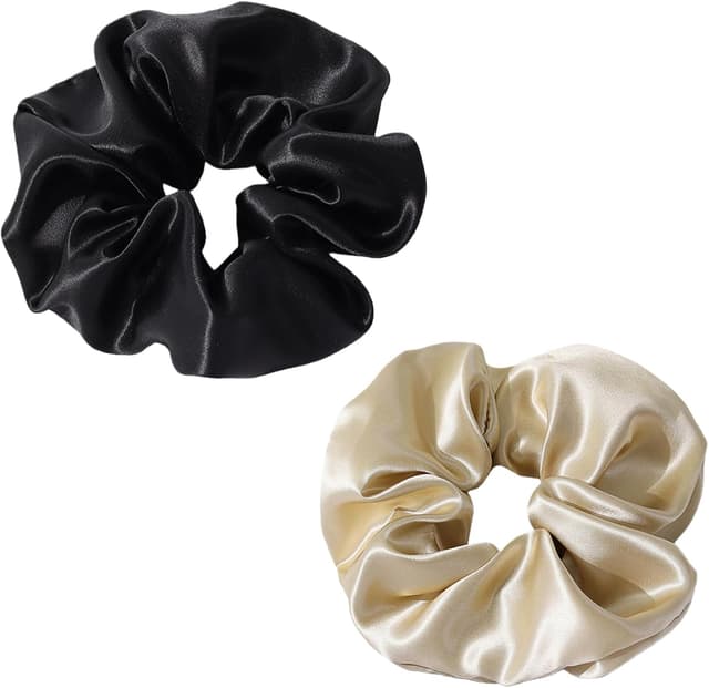 Detalle de Aucuu fascette per capelli in seta di gelso 100% (2 scrunchies in seta)