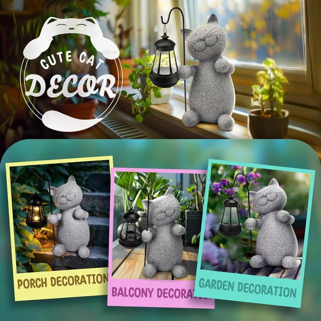 Detalle 2 de Eletorot Cat Gifts 20cm solar garden ornament