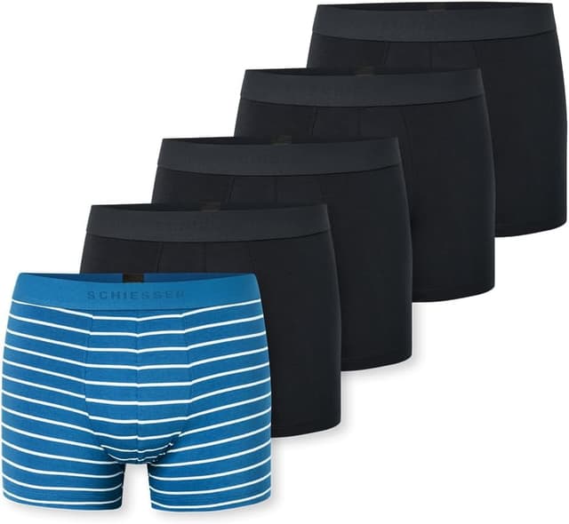 Detalle de Schiesser Herren 5er-Pack Boxershorts aus Bio-Baumwolle (95/5 Organic)