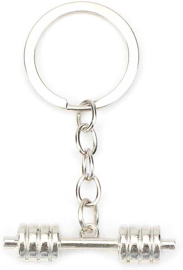 Detalle 1 de OBEISN Edelstahl-Schlüsselanhänger in Hantel-Optik für Fitness-Fans