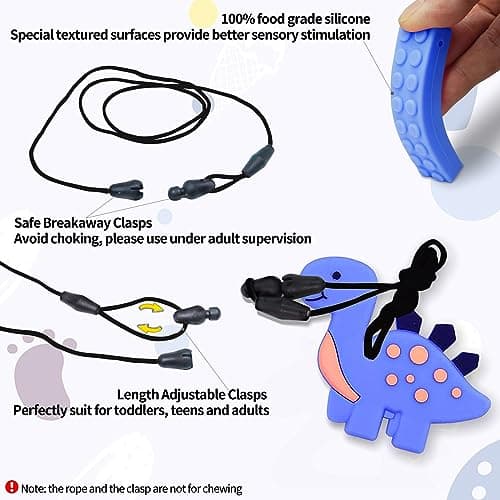 Thumbnail 4 de Kaukette für Kinder – Sensorische Kauen Halskette 6er-Pack Blau