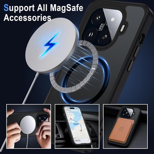 Detalle 2 de XTCASE Cover magnetica per Xiaomi 15T Pro / Ultra sottile con retro traslucido opaco e protezione antiurto, nero