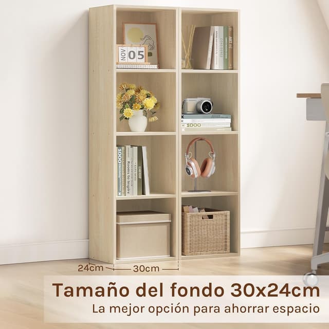 Thumbnail 6 de WOLTU Estantería Libro con 4 Cubos 📚 30x24x106cm SK003hei4