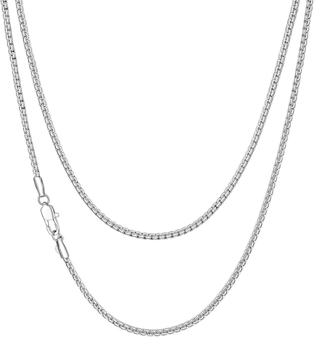 Detalle de Richsteel Edelstahl-Kette 2/4/6 mm Venezianisch für Damen & Herren – Silber/Schwarz/Vergolden, 35–76 cm