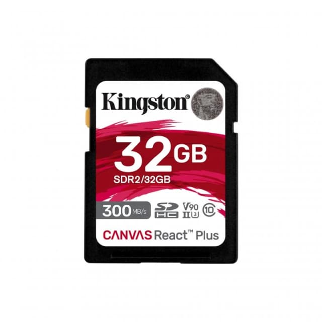 Detalle de Kingston Canvas React Plus 32GB SD UHS-II Clase 10 (U3/V90)