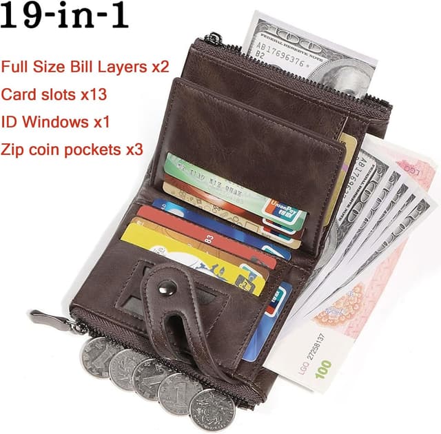 Detalle de Herren-Geldbörse mit RFID-Schutz und 19 Fächern