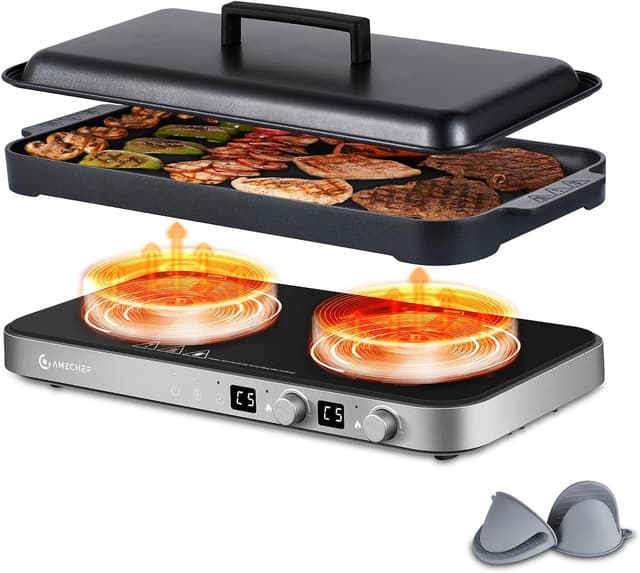 Imagen de AMZCHEF Double Induction Cooktop 1800W en OfertitasTOP