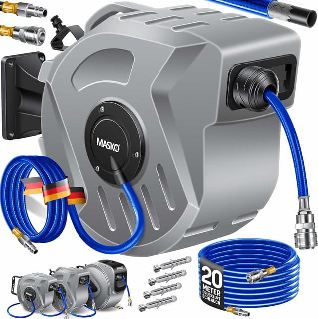 Detalle de MASKO Automatik Druckluftschlauch Aufroller 20m