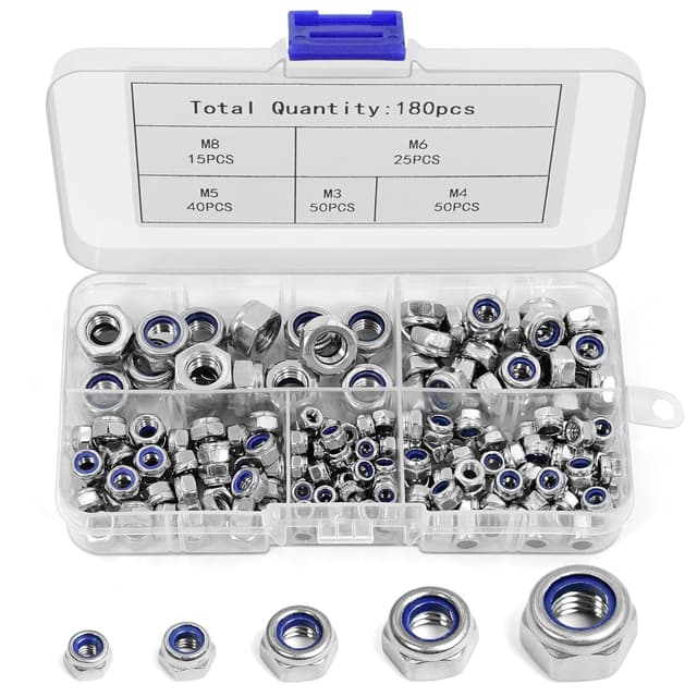 Imagen de Sicherungsmuttern Sortiment M3–M8 180 Stück en OfertitasTOP