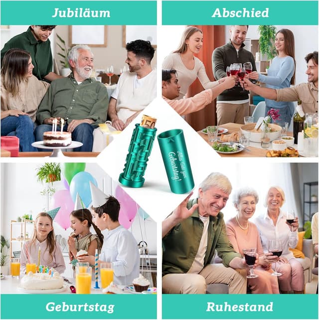 Detalle de Anruzon Geldgeschenk Geburtstag – kreative Labyrinthbox mit Spruch „Alles Gute zum Geburtstag!“ (3D-gedruckt, Blau-Grün)