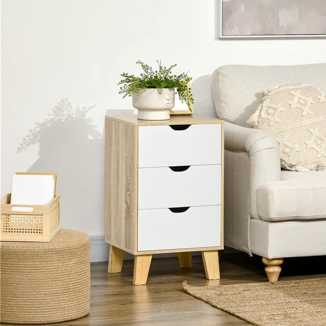 Detalle 2 de HOMCOM Cómoda 3 Cajones 40x35x68,5 cm
