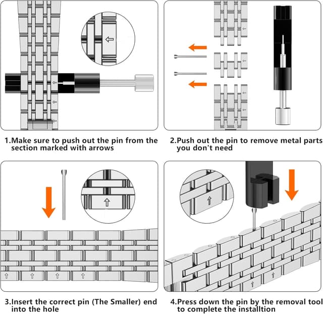Detalle 1 de Tasikar solid stainless steel link band for Apple Watch (42mm/41mm/40mm/38mm) in Silver-Gold