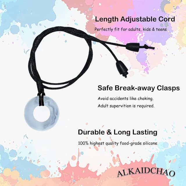 Detalle 2 de ALKAIDCHAO Silicone Chew Necklace 4 pack