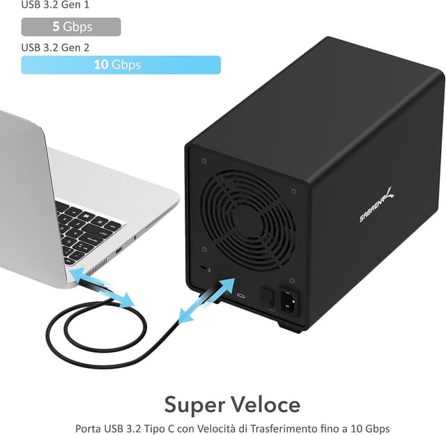 Detalle 1 de SABRENT DS-SC5B-EU docking USB 3.2