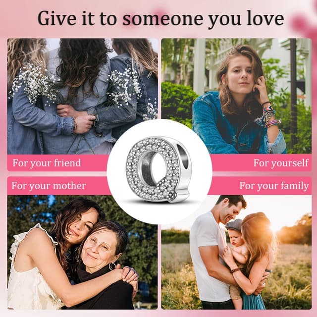 Thumbnail 6 de CQWVB Buchstabe Charm Anhänger aus 925 Sterling Silber (A–Z) für Armband & Kette