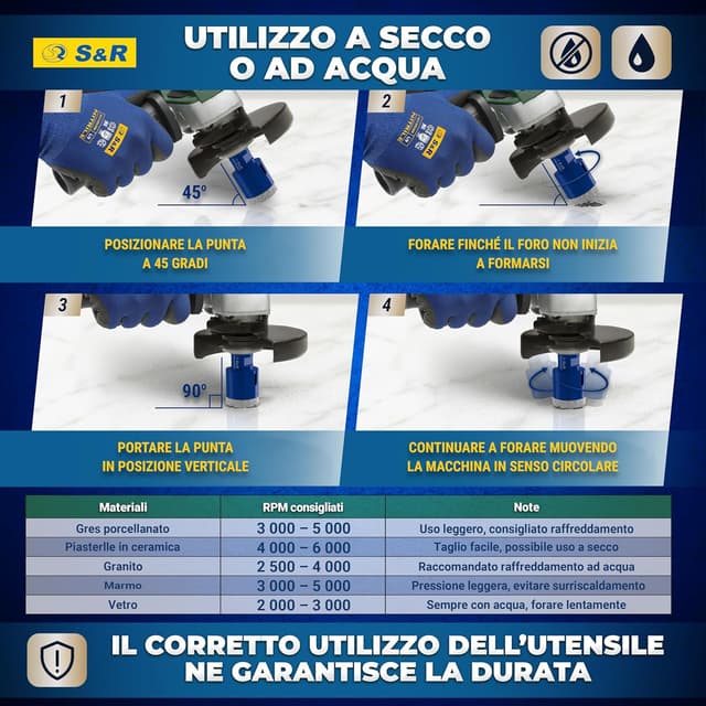 Thumbnail 6 de S&R Sega a tazza diamantata 45 mm per piastrelle 🛠