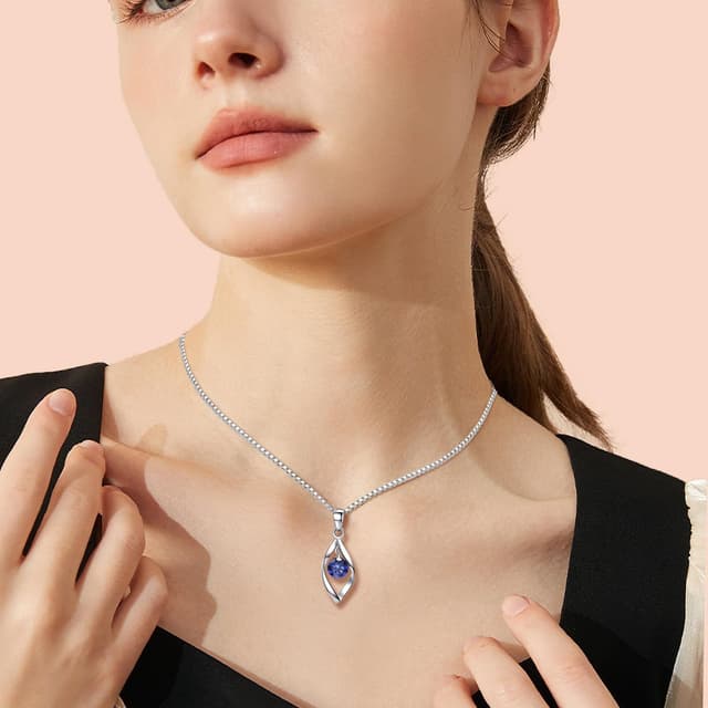 Detalle 2 de Zolkamery Schmuckset aus 925 Sterling Silber für Damen: Twist-Halskette & Ohrhänger mit Zirkonia