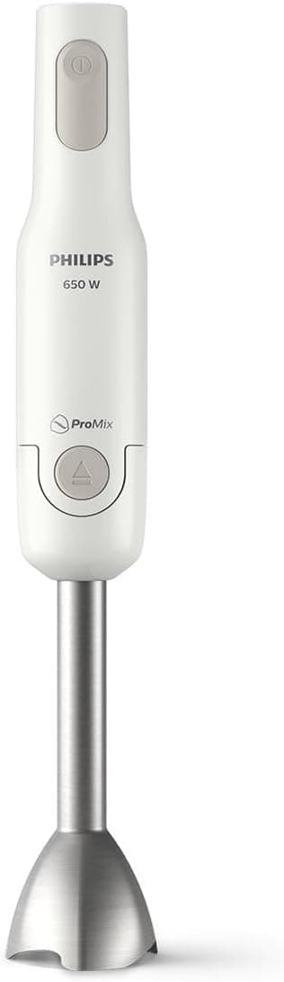 Detalle de Philips Daily Collection ProMix Stabmixer HR2534/00 – 650-W-Motor, Spritzschutz & ergonomisches Design