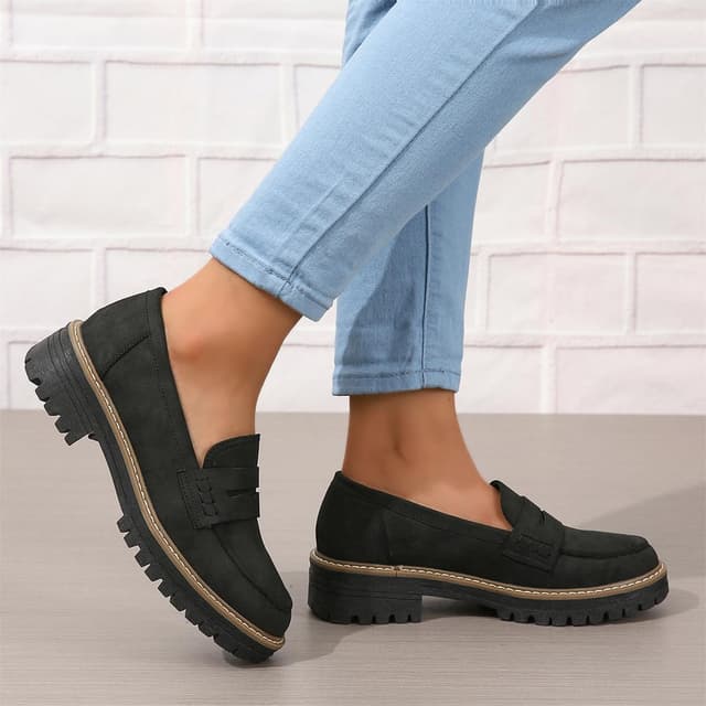 Detalle 1 de Platform Chunky Penny Loafers US 5-11.5