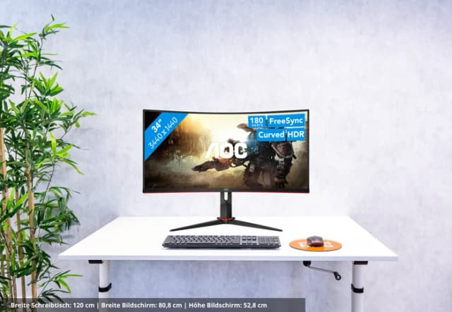 Thumbnail 4 de AOC CU34G2XP/BK 34 Zoll 180 Hz