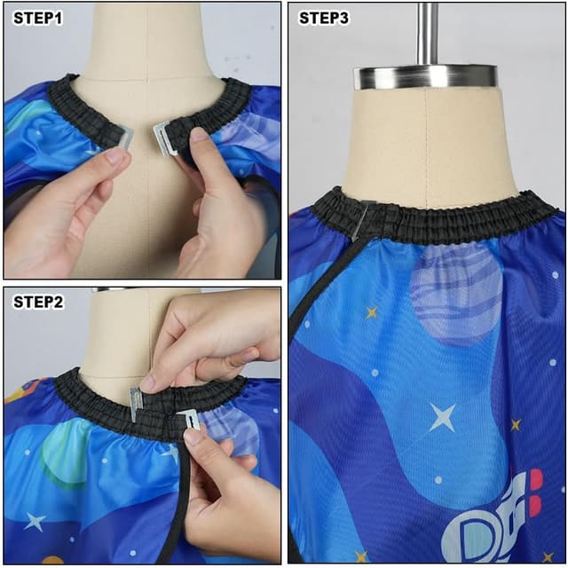 Thumbnail 6 de AYBUY mantellina per taglio capelli bambini con pettine e spazzola (collo regolabile) – Blu